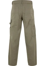 Urban Classics Twill Double Knee Pants Khaki/Dunkelgrün