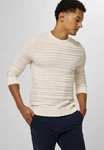 STREET ONE MEN Strickpullover mit Rundhalsausschnitt Beige/Weiß/Khaki/Creme/Grau