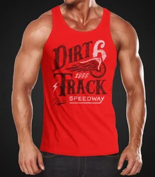Neverless Tank-Top Dirt Track Racing Rot/Braun/Dunkelrot