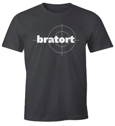 MoonWorks Print-Shirt Herren T-Shirt bratort Fun-Shirt Motiv Shirt Parodie Grillen BBQ Braun/Dunkelrot/Gold/Dunkelblau/Dunkelgrau