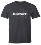 MoonWorks Print-Shirt Herren T-Shirt bratort Fun-Shirt Motiv Shirt Parodie Grillen BBQ Braun/Dunkelrot/Gold/Dunkelblau/Dunkelgrau