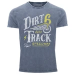 Neverless Print-Shirt Vintage Dirt Track Racing Braun