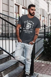 Neverless Print-Shirt Herren T-Shirt Kapitän Motiv Old Cptn Jackson Dunkelgrau/Dunkelgrün/Braun/Dunkelrot/Grau/Rot