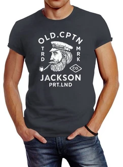 Neverless Print-Shirt Herren T-Shirt Kapitän Motiv Old Cptn Jackson Neverless Print-Shirt Herren T-Shirt Kapitän Motiv Old Cptn Jackson