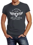 Neverless Print-Shirt Herren T-Shirt Print US Airforce Oklahoma Aviator Vintage-Shirt 
