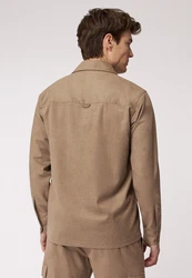 Roy Robson Langarmhemd Overshirt Braun/Beige