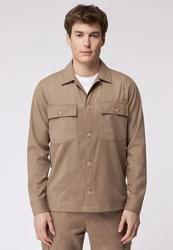 Roy Robson Langarmhemd Overshirt Braun/Beige