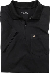 HENSON&HENSON Poloshirt Superweiches Jersey-Gewebe Schwarz/Grau/Dunkelgrau