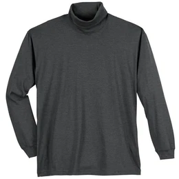 Poloshirt Groe Gren Herren Rollkragen-Langarmshirt anthrazit melange