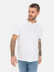 camel active Henleyshirt Weiß/Creme/Grau