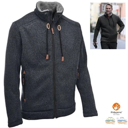 Trekkingjacke - Lichtenau 2 - Herren dicke Strickfleecejacke - dunkelgrau