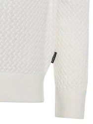 bugatti Strickpullover Creme/Weiß