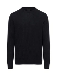 bugatti Strickpullover Schwarz/Dunkelblau