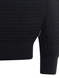 bugatti Strickpullover Schwarz/Dunkelblau