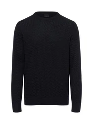bugatti Strickpullover Schwarz/Dunkelblau