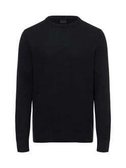 bugatti Strickpullover Schwarz/Dunkelblau