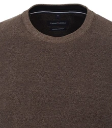 CASAMODA Sweatshirt SNOS Pullover O-Neck Grau/Khaki/Dunkelbraun/Braun/Rot