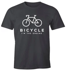 MoonWorks Print-Shirt Herren T-Shirt Fahrrad Sprüche Bicycle I'm the Engine Bike Rad Dunkelgrau/Dunkelblau/Grau/Schwarz/Dunkelgrün