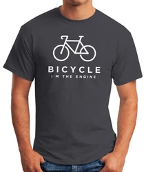 MoonWorks Print-Shirt Herren T-Shirt Fahrrad Sprüche Bicycle I'm the Engine Bike Rad Dunkelgrau/Dunkelblau/Grau/Schwarz/Dunkelgrün