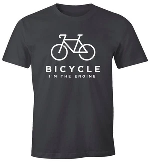 MoonWorks Print-Shirt Herren T-Shirt Fahrrad Sprüche Bicycle I'm the Engine Bike Rad Dunkelgrau/Dunkelblau/Grau/Schwarz/Dunkelgrün
