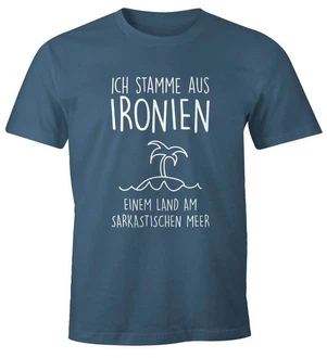 MoonWorks Print-Shirt Herren T-Shirt Ich stamme aus Ironien einem Land am sarkastischen Meer Fun-Shirt Spruch Dunkelgrau/Blau/Grün/Rosa MoonWorks Print-Shirt Herren T-Shirt Ich stamme aus Ironien einem Land am sarkastischen Meer Fun-Shirt Spruch Dunkelgrau/Blau/Grün/Rosa