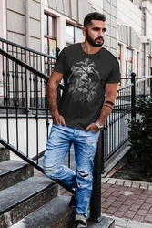Neverless Print-Shirt Cooles Herren T-Shirt Löwe Print Aufdruck Motiv Slim Fit 