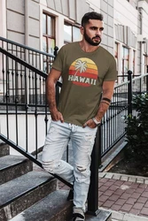 Neverless Print-Shirt Herren T-Shirt Hawaii Palme Tropical Summer Retro Slim Fit Dunkelgrün/Khaki/Rot/Blau