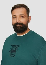 s.Oliver Sweatshirt mit Stickerei Grün/Dunkelgrün/Türkis