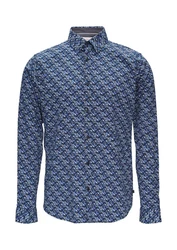 s.Oliver Langarmhemd Slim Fit Hellblau/Dunkelblau/Blau