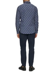 s.Oliver Langarmhemd Slim Fit Hellblau/Dunkelblau/Blau