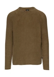 QS Rundhalspullover Casual Dunkelgrün/Khaki