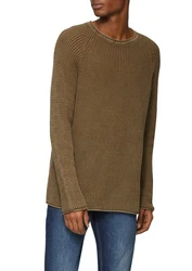 QS Rundhalspullover Casual Dunkelgrün/Khaki