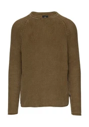 QS Rundhalspullover Casual Dunkelgrün/Khaki
