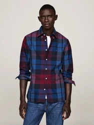 Tommy Hilfiger Langarmhemd OXFORD BLACKWATCH CHK RF SHIRT Schwarz/Grün/Blau