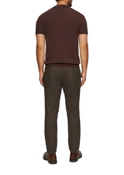 s.Oliver BLACK LABEL Strickpullover Feinstrick-Poloshirt Braun/Dunkelrot/Dunkelbraun/Bordeaux