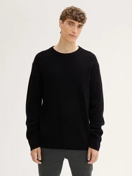 TOM TAILOR Denim Strickpullover Schwarz