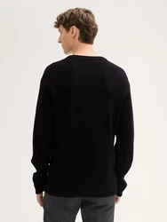 TOM TAILOR Denim Strickpullover Schwarz