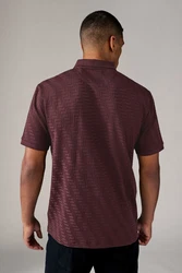 Next Poloshirt Strukturiertes Polo-Shirt Dunkelrot/Bordeaux
