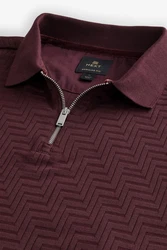 Next Poloshirt Strukturiertes Polo-Shirt Dunkelrot/Bordeaux