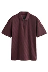 Next Poloshirt Strukturiertes Polo-Shirt Dunkelrot/Bordeaux