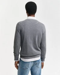 Gant Strickpullover R-Neck COTTON PIQUE C-NECK Dunkelgrau/Grau/Hellgrau
