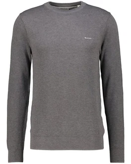Gant Strickpullover R-Neck COTTON PIQUE C-NECK Dunkelgrau/Grau/Hellgrau