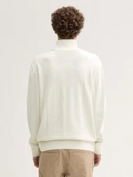 TOM TAILOR Denim Strickpullover Basic Rollkragenpullover Weiß/Beige/Creme