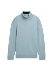 TOM TAILOR Denim Strickpullover Basic Rollkragenpullover Blau/Hellblau/Grau/Türkis