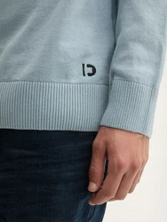 TOM TAILOR Denim Strickpullover Basic Rollkragenpullover Blau/Hellblau/Grau/Türkis