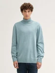TOM TAILOR Denim Strickpullover Basic Rollkragenpullover Blau/Hellblau/Grau/Türkis