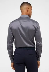 Eterna Langarmhemd SLIM FIT Performance Hemd Grau/Dunkelgrau/Dunkelblau