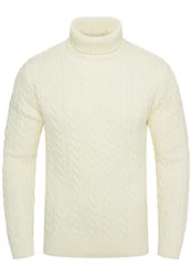 CARISMA Rollkragenpullover CRMUS Creme/Weiß/Gelb