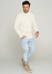 CARISMA Rollkragenpullover CRMUS Creme/Weiß/Gelb