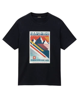 Napapijri T-Shirt PORTALET 1-tlg Dunkelblau/Schwarz/Mischfarben